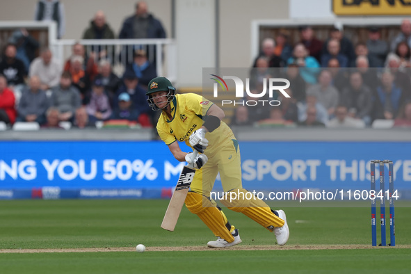 Australia's Steve Smith bats during the Metro Bank One Day Series match between England and Australia at the Seat Unique Riverside in Cheste...