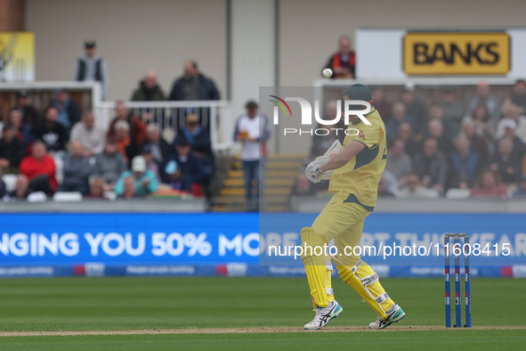 Australia's Cameron Green sways out of the way of a short-pitched ball from England's Brydon Carse during the Metro Bank One Day Series matc...