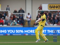 Australia's Cameron Green sways out of the way of a short-pitched ball from England's Brydon Carse during the Metro Bank One Day Series matc...