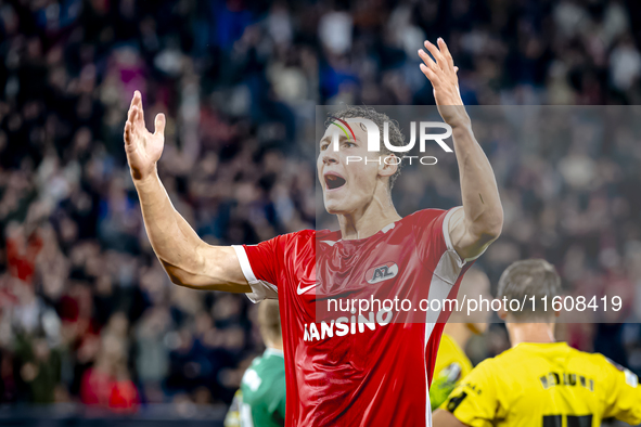 AZ Alkmaar forward Ruben van Bommel scores the 1-1 and celebrates the goal during the match between AZ and Elfsborg at the AZ Stadium for th...