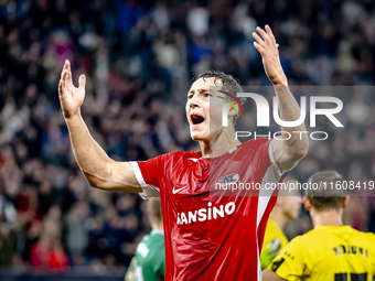 AZ Alkmaar forward Ruben van Bommel scores the 1-1 and celebrates the goal during the match between AZ and Elfsborg at the AZ Stadium for th...