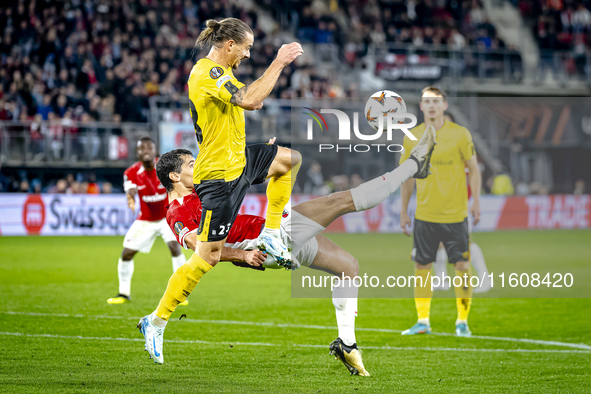 AZ Alkmaar defender Alexandre Penetra plays during the match AZ - Elfsborg at the AZ Stadium for the UEFA Europa League - League phase - Mat...