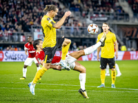 AZ Alkmaar defender Alexandre Penetra plays during the match AZ - Elfsborg at the AZ Stadium for the UEFA Europa League - League phase - Mat...