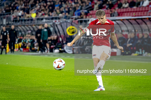 AZ Alkmaar midfielder Sven Mijnans plays during the match AZ - Elfsborg at the AZ Stadium for the UEFA Europa League - League phase - Matchd...