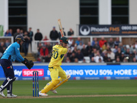 Australia's Aaron Hardie bats during the Metro Bank One Day Series match between England and Australia at the Seat Unique Riverside in Chest...