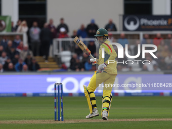 Australia's Sean Abbot watches as the ball rolls back onto his stumps but does not dislodge the bails during the Metro Bank One Day Series m...