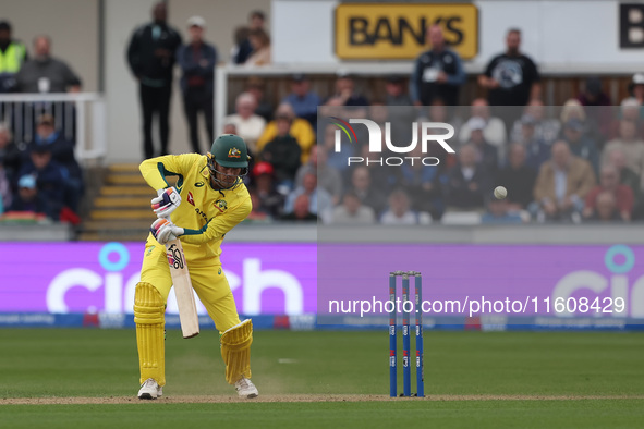 Australia's Sean Abbot bats during the Metro Bank One Day Series match between England and Australia at the Seat Unique Riverside in Chester...