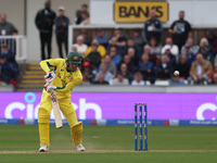 Australia's Sean Abbot bats during the Metro Bank One Day Series match between England and Australia at the Seat Unique Riverside in Chester...