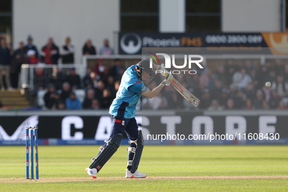 England's Harry Brook during the Metro Bank One Day Series match between England and Australia at the Seat Unique Riverside in Chester le St...