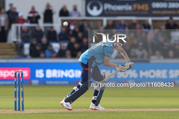 England's Harry Brook during the Metro Bank One Day Series match between England and Australia at the Seat Unique Riverside in Chester le St...