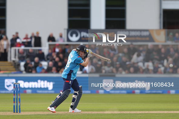 England's Harry Brook during the Metro Bank One Day Series match between England and Australia at the Seat Unique Riverside in Chester le St...