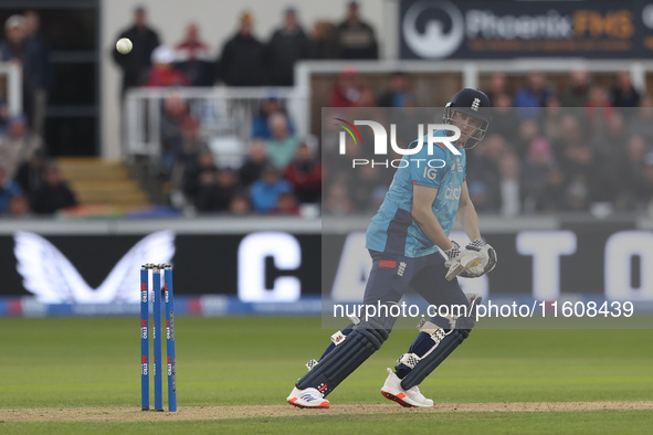 England's Harry Brook during the Metro Bank One Day Series match between England and Australia at the Seat Unique Riverside in Chester le St...