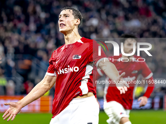 AZ Alkmaar forward Ruben van Bommel scores the 1-1 and celebrates the goal during the match between AZ and Elfsborg at the AZ Stadium for th...