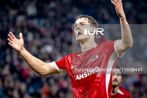 AZ Alkmaar forward Ruben van Bommel scores the 1-1 and celebrates the goal during the match between AZ and Elfsborg at the AZ Stadium for th...