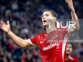 AZ Alkmaar forward Ruben van Bommel scores the 1-1 and celebrates the goal during the match between AZ and Elfsborg at the AZ Stadium for th...