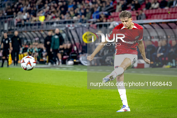 AZ Alkmaar midfielder Sven Mijnans plays during the match AZ - Elfsborg at the AZ Stadium for the UEFA Europa League - League phase - Matchd...