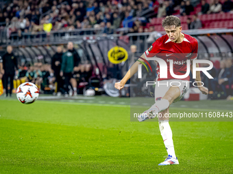 AZ Alkmaar midfielder Sven Mijnans plays during the match AZ - Elfsborg at the AZ Stadium for the UEFA Europa League - League phase - Matchd...