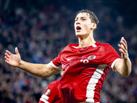 AZ Alkmaar forward Ruben van Bommel scores the 1-1 and celebrates the goal during the match between AZ and Elfsborg at the AZ Stadium for th...