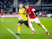 Elfsborg midfielder Simon Hedlund and AZ Alkmaar forward Ruben van Bommel during the match AZ vs. Elfsborg at the AZ Stadium for the UEFA Eu...