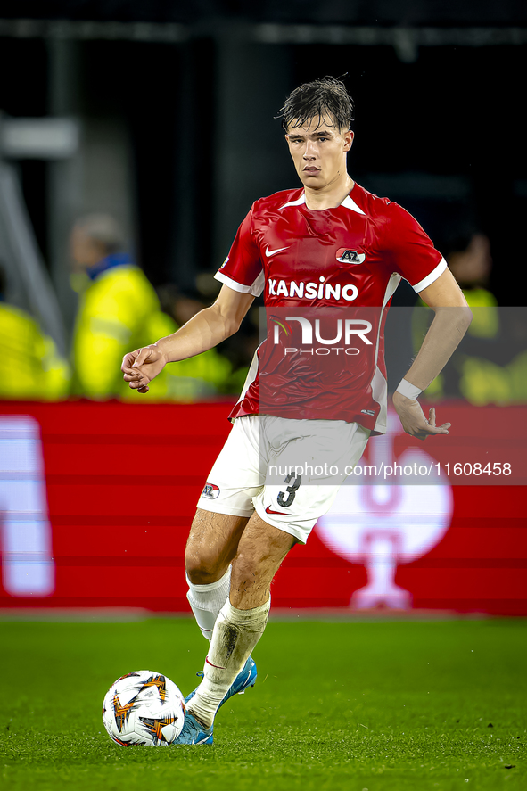 AZ Alkmaar midfielder Wouter Goes plays during the match AZ - Elfsborg at the AZ Stadium for the UEFA Europa League - League phase - Matchda...