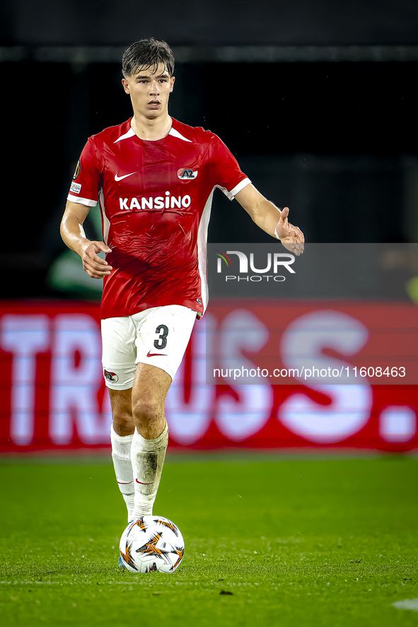 AZ Alkmaar midfielder Wouter Goes plays during the match AZ - Elfsborg at the AZ Stadium for the UEFA Europa League - League phase - Matchda...