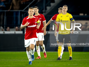 Elfsborg defender Sebastian Holmen appears dejected during the match between AZ and Elfsborg at the AZ Stadium for the UEFA Europa League -...