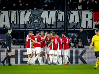 AZ Alkmaar forward Ruben van Bommel scores the 2-1 and celebrates the goal during the match between AZ and Elfsborg at the AZ Stadium for th...