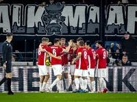 AZ Alkmaar forward Ruben van Bommel scores the 2-1 and celebrates the goal during the match between AZ and Elfsborg at the AZ Stadium for th...