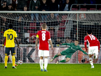 AZ Alkmaar forward Troy Parrot scores the 3-2 during the match AZ - Elfsborg at the AZ Stadium for the UEFA Europa League - League phase - M...