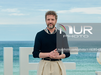 Javier Giner, Elena Trape, Oriol Pla, Victoria Luengo, Marina Salas, Omar Ayuso, and Roman Barea attend the photocall for ''Yo, Adicto'' dur...