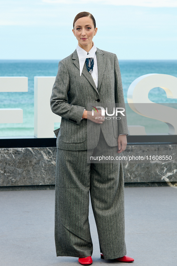 Javier Giner, Elena Trape, Oriol Pla, Victoria Luengo, Marina Salas, Omar Ayuso, and Roman Barea attend the photocall for ''Yo, Adicto'' dur...