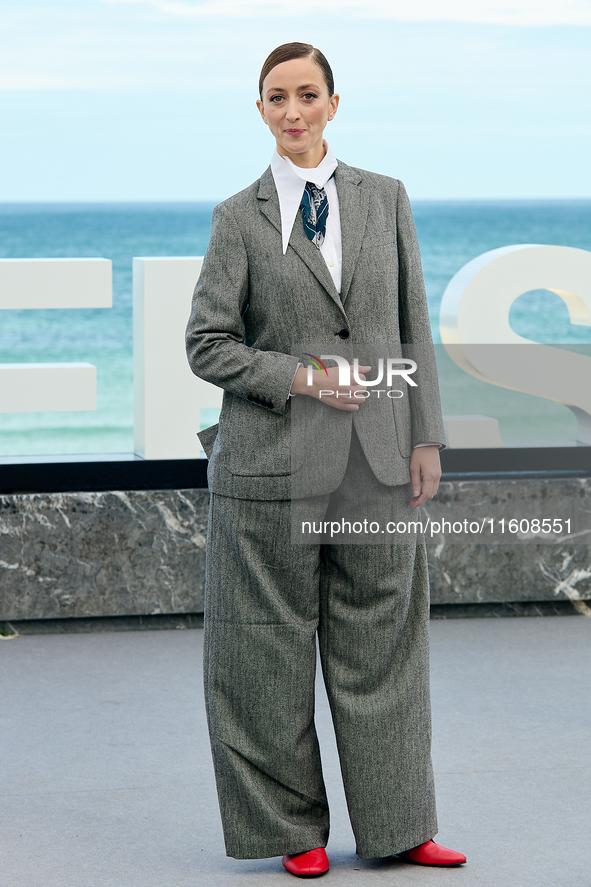 Javier Giner, Elena Trape, Oriol Pla, Victoria Luengo, Marina Salas, Omar Ayuso, and Roman Barea attend the photocall for ''Yo, Adicto'' dur...