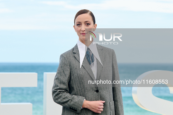 Javier Giner, Elena Trape, Oriol Pla, Victoria Luengo, Marina Salas, Omar Ayuso, and Roman Barea attend the photocall for ''Yo, Adicto'' dur...