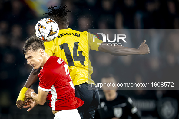 AZ Alkmaar midfielder Wouter Goes and IF Elfsborg forward Jalal Abdullai during the match AZ vs. Elfsborg at the AZ Stadium for the UEFA Eur...