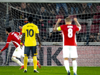 AZ Alkmaar forward Troy Parrot scores the 3-2 during the match AZ - Elfsborg at the AZ Stadium for the UEFA Europa League - League phase - M...