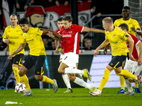 Elfsborg midfielder Ahmed Qasem and AZ Alkmaar midfielder Zico Buurmeester play during the match AZ - Elfsborg at the AZ Stadium for the UEF...