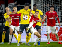 Elfsborg midfielder Ahmed Qasem and AZ Alkmaar midfielder Zico Buurmeester play during the match AZ - Elfsborg at the AZ Stadium for the UEF...