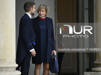 Newly appointed French Delegate Minister for Relations with Parliament Nathalie Delattre leaves the Elysee Palace after the meeting of the c...