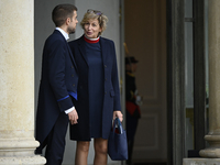 Newly appointed French Delegate Minister for Relations with Parliament Nathalie Delattre leaves the Elysee Palace after the meeting of the c...