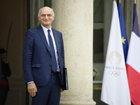 Didier Migaud, the newly appointed French Minister of Justice, leaves the Elysee Palace after a meeting of the council of ministers with the...