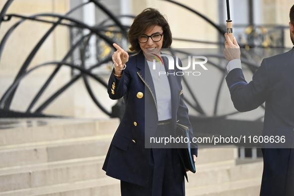 Rachida Dati, the newly appointed French Minister of Culture and Heritage, leaves the Elysee Palace after the meeting of the council of mini...