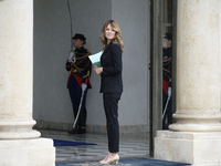 Maud Bregeon, the newly appointed French government's spokesperson, arrives at the Elysee Palace for the meeting of the council of ministers...