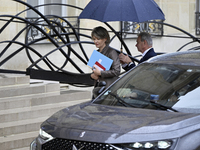 Anne Genetet, the newly appointed French Minister of Education, arrives at the Elysee Palace for the meeting of the council of ministers wit...