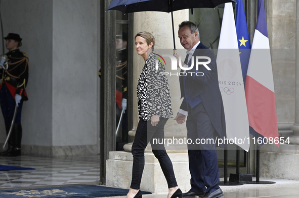 Laurence Garnier, the newly appointed French Secretary of State for Consumerism, arrives at the Elysee Palace for the meeting of the council...