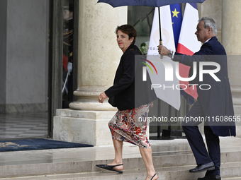 Newly appointed French Delegate Minister for Family and Childhood Agnes Canayer arrives at the Elysee Palace for the meeting of the council...