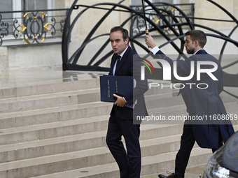 Sebastien Lecornu, the newly appointed French Minister of Defence, arrives at the Elysee Palace for the meeting of the council of ministers...