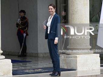 Newly appointed French Delegate Minister for Energy Olga Givernet arrives at the Elysee Palace for the meeting of the council of ministers w...