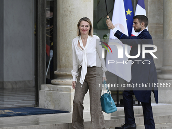 Newly appointed French Minister of Labor and Employment Astrid Panosyan-Bouvet arrives at the Elysee Palace for the meeting of the council o...