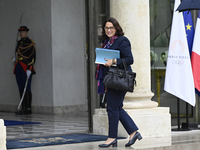 Marina Ferrari, the newly appointed French Delegate Minister for Tourism Economy, arrives at the Elysee Palace for the meeting of the counci...