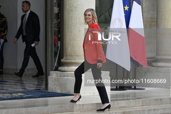 Newly appointed French Minister for Ecological Transition, Energy, Climate, and Risk Prevention Agnes Pannier-Runacher arrives at the Elysee...